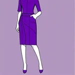 knee-length purple skirt image